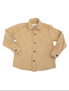 RALPH Lauren Boys Corduroy Button-Down Shirt - Tan Size 28 Preppy Classic Fall